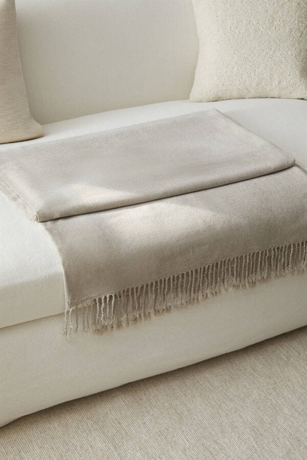 Chenille Blanket - Light Brown - 6