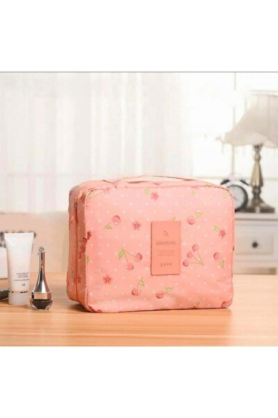 Cherry Patterned Women's Makeup Bag - 1