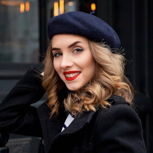 Chic French Beret Hats for Women Girls, Classic Wool Berets Lady Painters Hat - 4