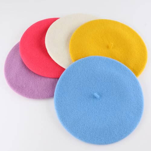 Chic French Beret Hats for Women Girls, Classic Wool Berets Lady Painters Hat - 5