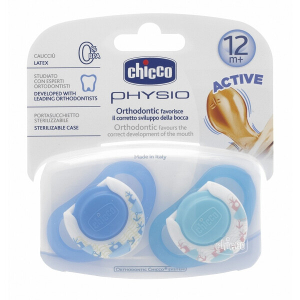 Chicco 2 Pack Physio Rubber Soother 12 months+ - 2