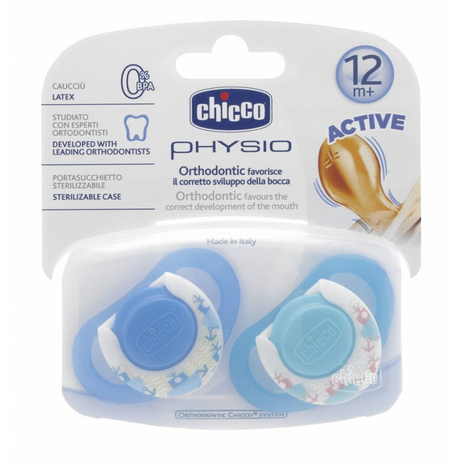 Chicco 2 Pack Physio Rubber Soother 12 months+ - 2