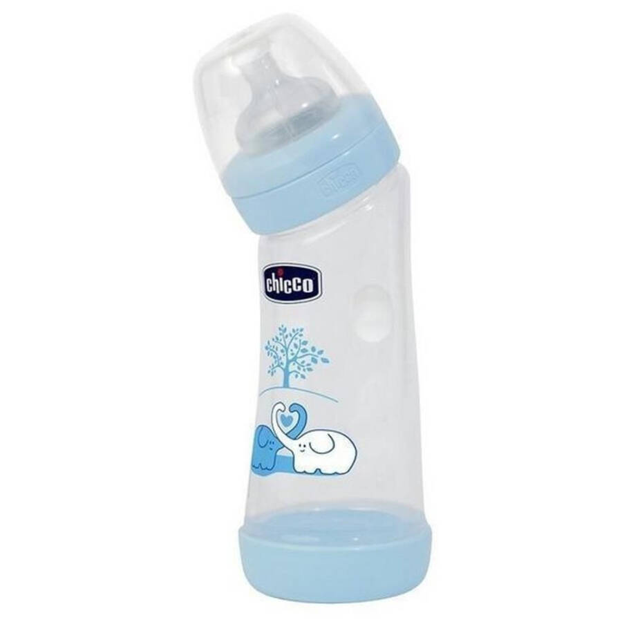 Chicco Angled Baby Bottle 250 ml - Blue - 1