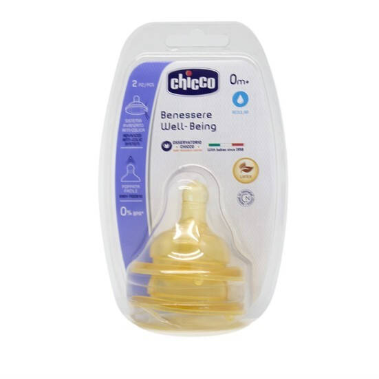 Chicco Baby Bottle Nipple 0m+ 2 Pack Normal Flow Rubber - 3