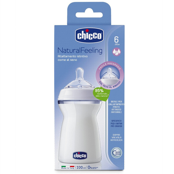 Chicco NaturalFeeling Baby Bottle 6 Months+ 330 ML - 1