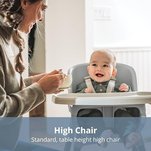 Chicco Zest 4-in-1 Folding High Chair, Feeding Chair, Toddler Chair and Youth Stool, Multi-Use Easy Clean High Chair | Capri/Blue - 21