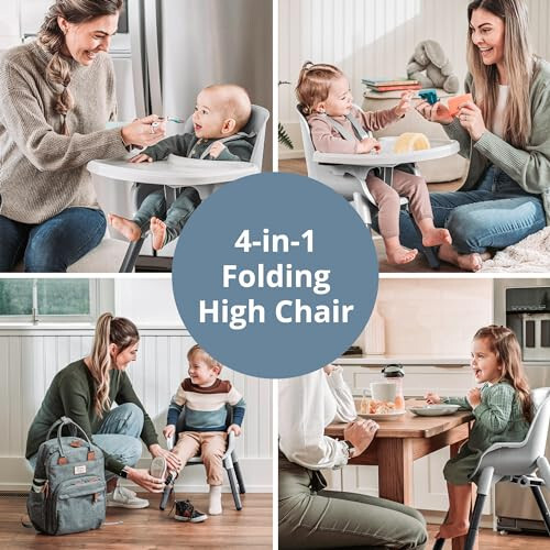 Chicco Zest 4-in-1 Folding High Chair, Feeding Chair, Toddler Chair and Youth Stool, Multi-Use Easy Clean High Chair | Capri/Blue - 8