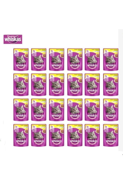 Chicken Pouch Adult Cat Wet Food 24 Pouches - 1