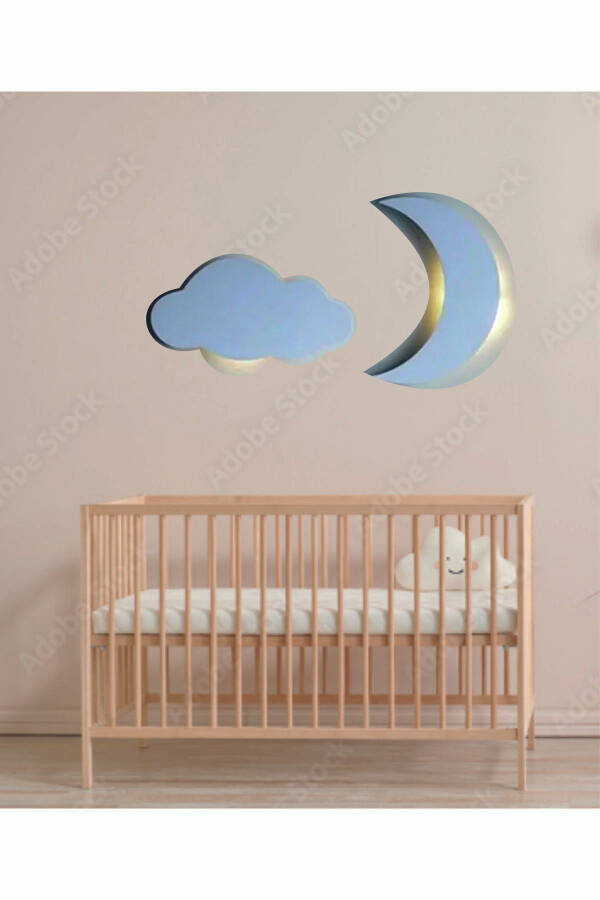 Children's-Baby Room Decorative Cloud and Moon Led Lighting Set 1 - 3