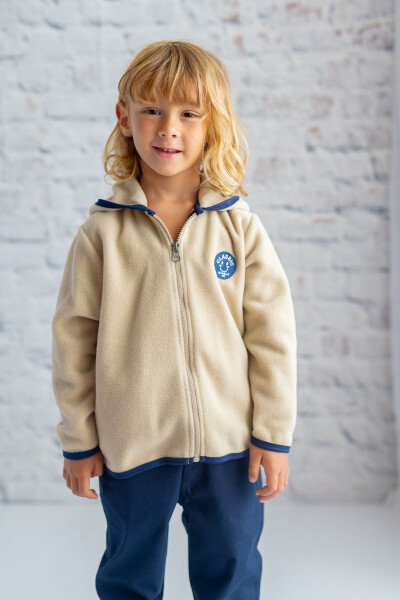 Children's Fleece Jacket - Zippered Hooded Collar Jacket - 5