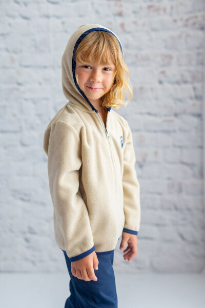 Children's Fleece Jacket - Zippered Hooded Collar Jacket - 6