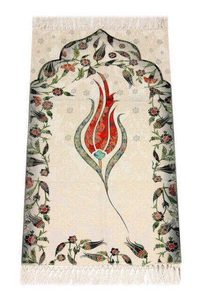 Children's Prayer Rug - Tulip Pattern - Light Red - 1