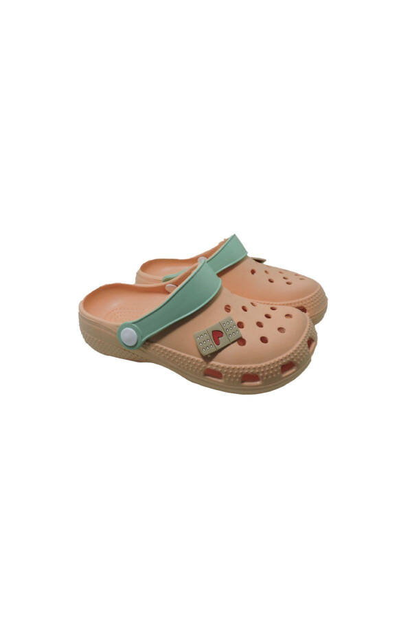 Children's Summer Beige Slippers with Accessories - 5