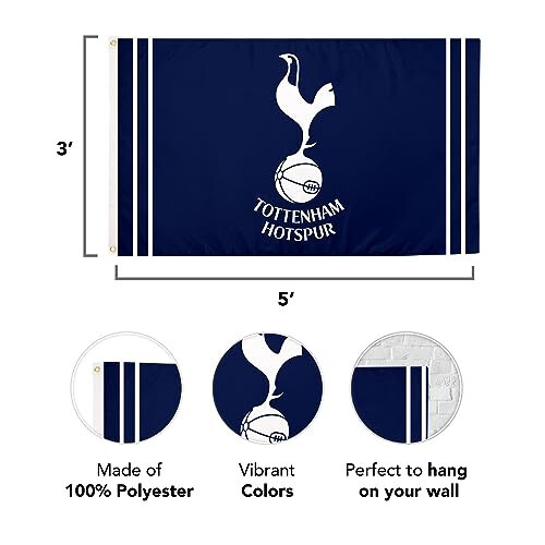 Cho'l Kaktüsü Tottenham Hotspur Bayroq Futbol Futbol 100% Polyester Ichki Tashqi 3x5 fut Bayroqlar (Bayroq A) - 8