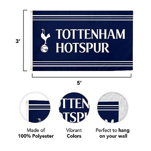 Cho'l Kaktüsü Tottenxem Xotspur Bayrog'i Futbol 100% Polyester Ichki Tashqi Banner Bayrog'i 3x5 fut Bayroqlar (Bayroq C) - 8