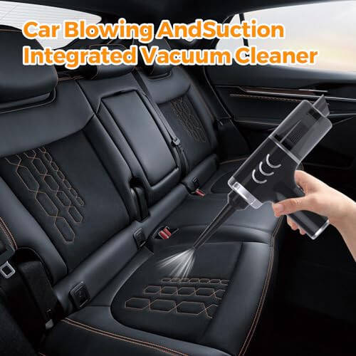 CHROX Car Blowing Vacuum Cleaners, 370g Lightweight Handheld Vacuum Portable Cleaner, Easy to Use Car Vacuum Cleaner Cordless Set for Car, Laptop, Keyboard and Piano, 1, Black - 3