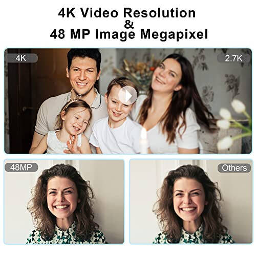 Цифровые камеры YEEIN 4K для фото и видеосъемки, 48MP антидрожащая камера для видеоблогов с ручным фокусом, 32 ГБ картой, 3-дюймовым экраном, портативная камера для начинающих - 2