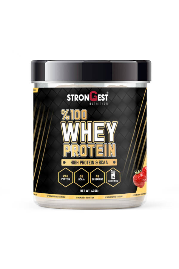 Çilekli Aromalı %100 Whey Protein Tozu, 420 Gr, 14 Servis - 2