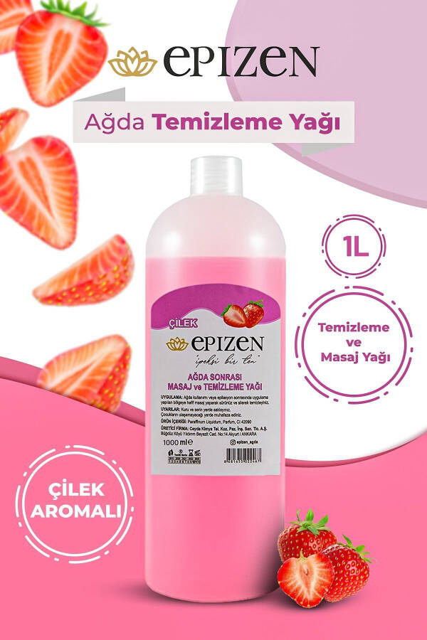 Çilekli Sir Ağda Temizleme ve Masaj Yağı 1L - 1