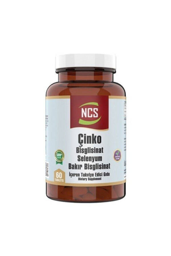 Çinko Zinc Bisglisinat Bakır Bisglisinat Selenyum 60 Tablet - 1