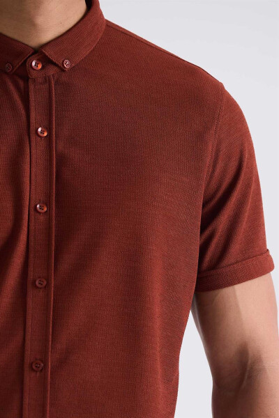 Cinnamon Slim Fit Button-Up T-Shirt - 3