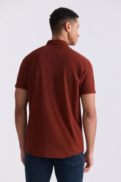 Cinnamon Slim Fit Button-Up T-Shirt - 4