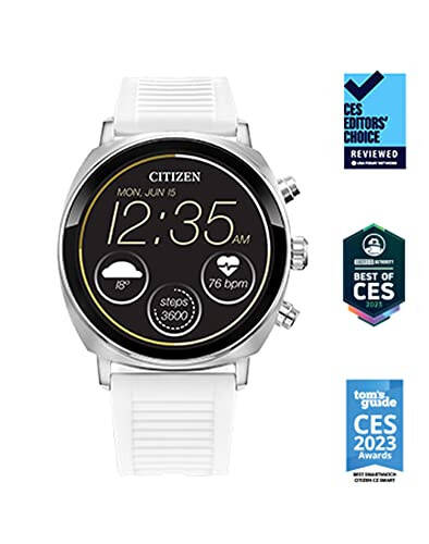 Citizen CZ Smart PQ2 41MM Unisex Smartwatch with YouQ App with IBM Watson® AI and NASA research, Wear OS by Google, HR, GPS, Fitness Tracker, Modazone Alexa™, iPhone Android Compatible, IPX6 Rating - 6