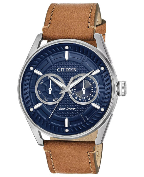 Citizen Eco-Drive Erkaklar uchun jigarrang charm tasmali soat 42mm jigarrang - 1