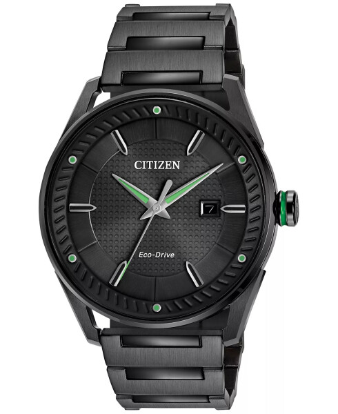 Citizen Eco-Drive Erkek Siyah İyon Kaplamalı Paslanmaz Çelik Bileklik Saat 42mm BM6985-55E Siyah - 1