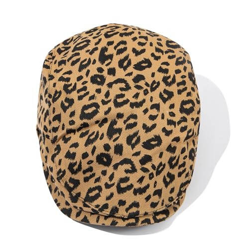 CLAPE Leopard Print Ivy Hat Newsboy Flat Cap for Lady Gatsby Hat Beret Cap Duckbill Driving Hat - 5