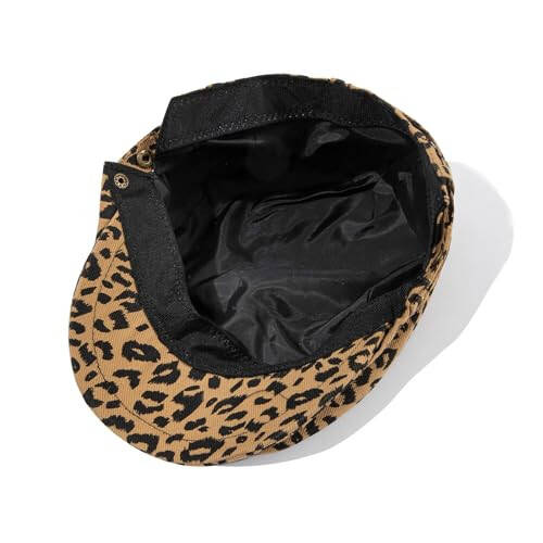 CLAPE Leopard Print Ivy Hat Newsboy Flat Cap for Lady Gatsby Hat Beret Cap Duckbill Driving Hat - 8