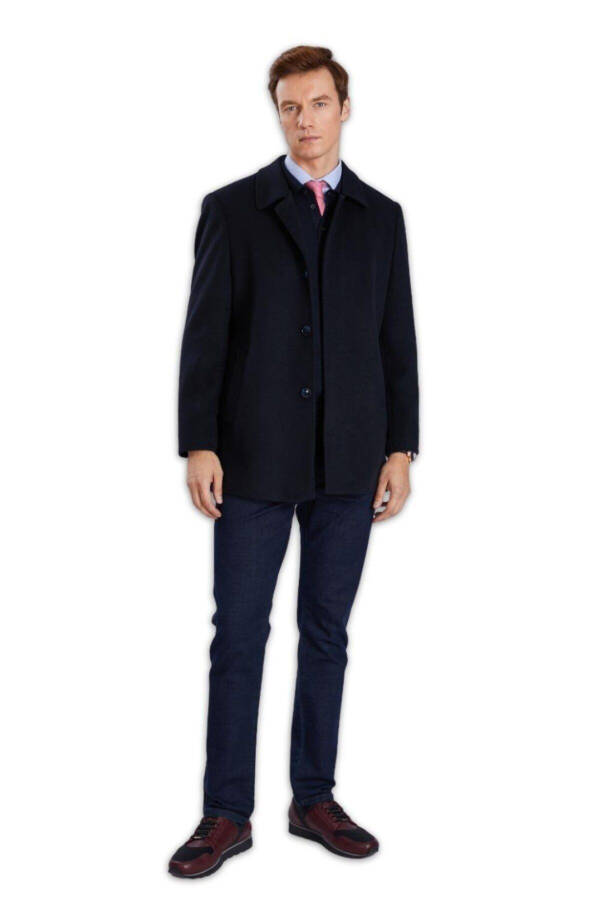 Classic baby collar, cashmere men's coat. - 1