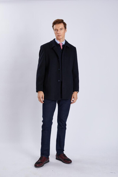 Classic baby collar, cashmere men's coat. - 3