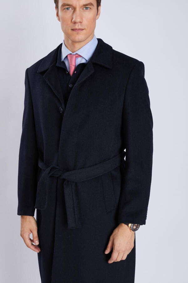 Classic belted, baby collar, cashmere men's coat. - 3