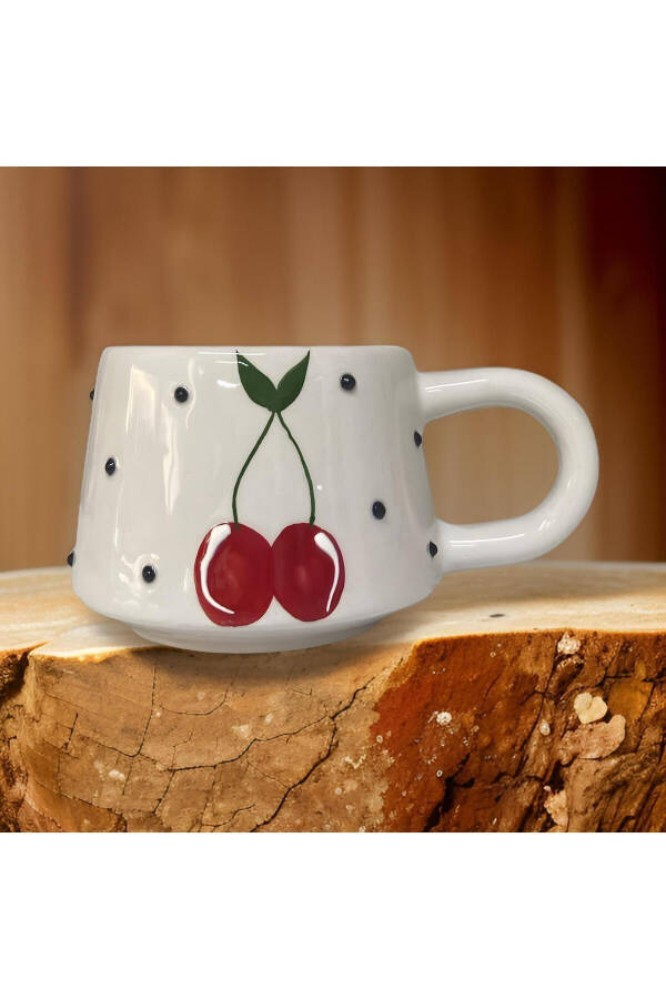 Classic Cherry Ceramic Cup Mug Double Coffee Cup - 15