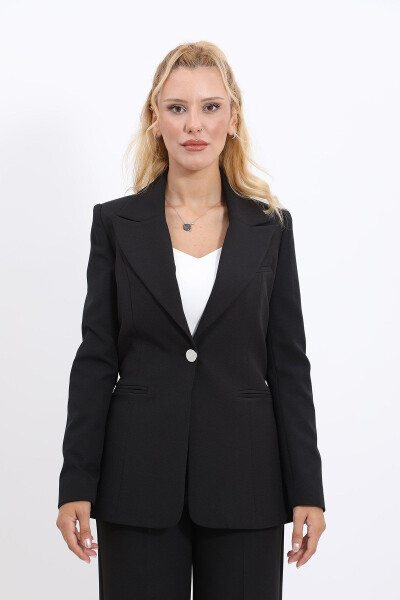 Classic Collared Jacket - Black - 5