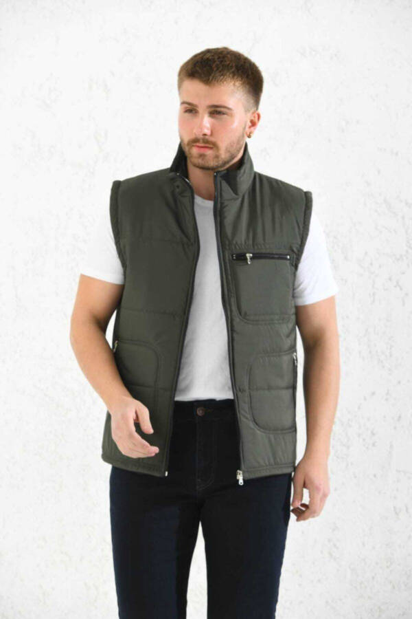 Classic Cut Quilted Puffer Vest with Fleece Lining for Dad - 1