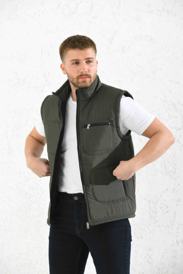 Classic Cut Quilted Puffer Vest with Fleece Lining for Dad - 2