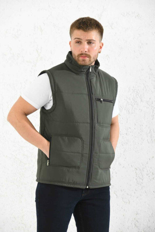 Classic Cut Quilted Puffer Vest with Fleece Lining for Dad - 5