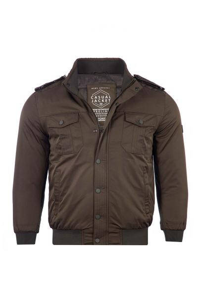 Classic Fit Stand Collar Pocket Detail Jacket - 5