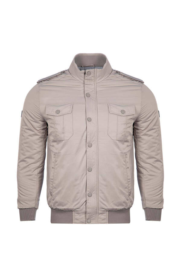 Classic Fit Stand Collar Pocket Detail Jacket - 5