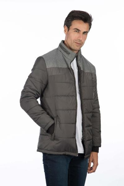 Classic Fit Stand Collar Puffer Jacket - 5