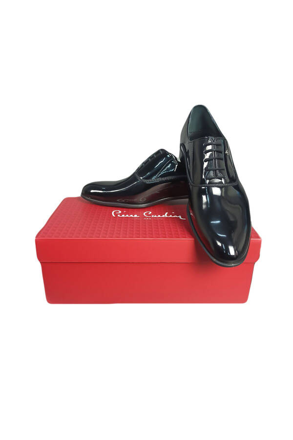 Classic Men's Patent Leather Wedding Shoes with Flat Laces and Eva Sole - 2