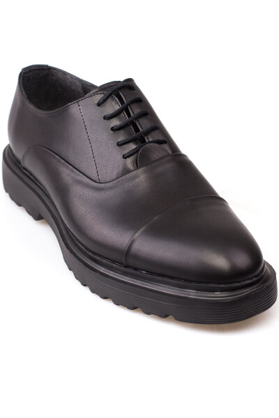 Classic Men's Shoes with High Sole, Suitable for Groom and Suit, Patent and Matte Black - 1