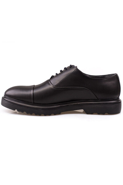 Classic Men's Shoes with High Sole, Suitable for Groom and Suit, Patent and Matte Black - 4