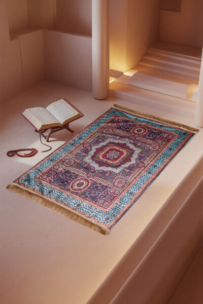 Classic patterned digital printed prayer rug - Lks465. - 1