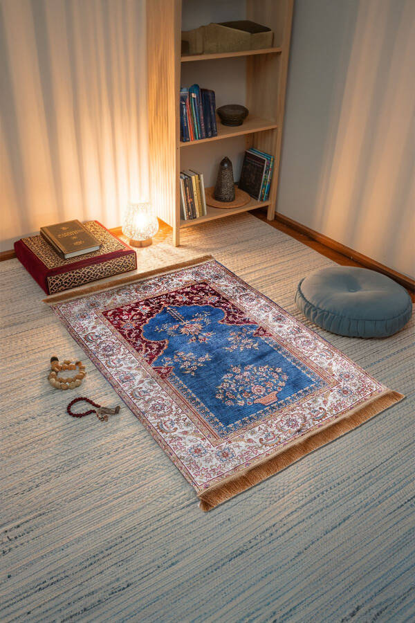 Classic patterned, digitally printed prayer rug. Fabric base. - 1