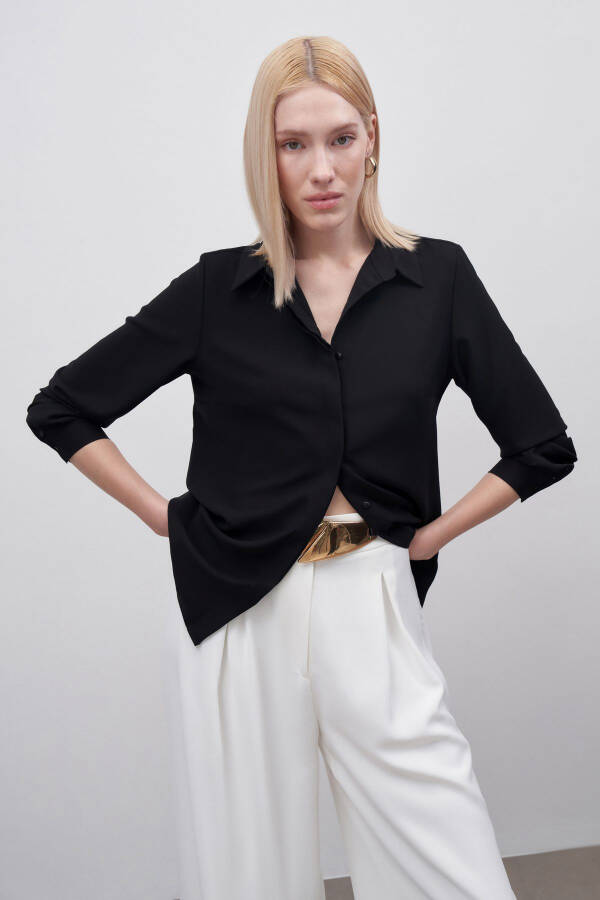 Classic Plain Shirt - Black - 11