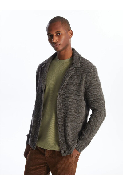 Classic standard fit men's knitted cardigan - 1