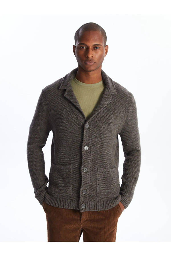 Classic standard fit men's knitted cardigan - 2